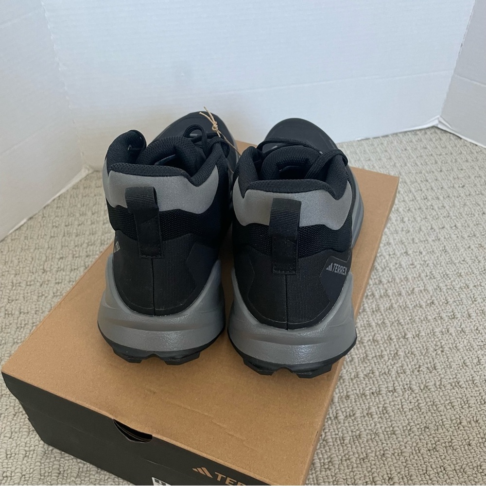 adidas Terrex Trail Mid Hiking Shoes in Black and Gray - Picture 10 of 14